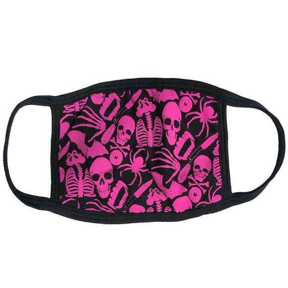 Pink Death Repeat Face Mask Cover Kreepsville 666 Horror Fashion
