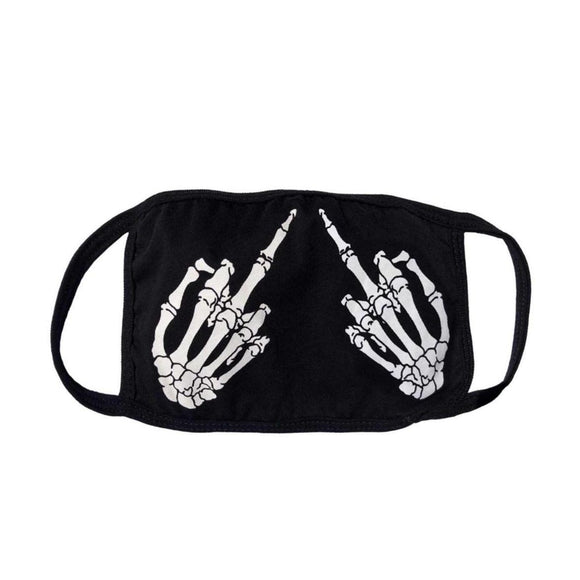 Skeleton Middle Finger Face Mask Cover Kreepsville 666 Horror Fashion