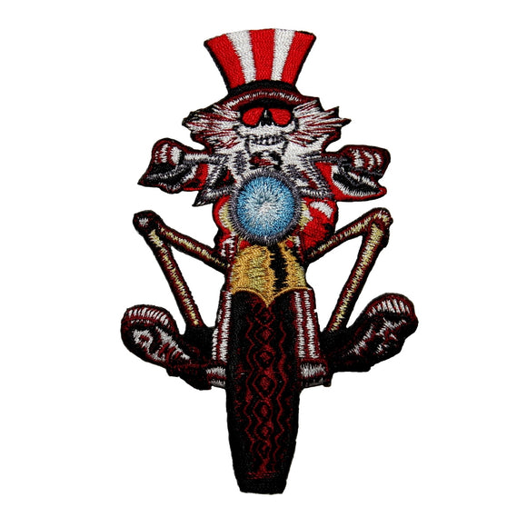 Grateful Dead Biker Uncle Sam Skeleton Patch Motorcycle Rock Iron On Applique