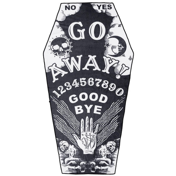 Go Away Ouija Coffin Beach Towel Kreepsville Spooky Gothic Spirit Board