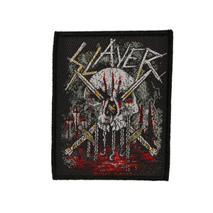 Slayer Skull And Swords Patch Band Thrash Metal Music Woven Sew On Applique