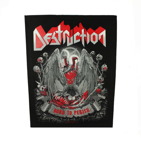 XLG Destruction Born To Perish Back Patch Metal Rock Music Band Sew On Applique