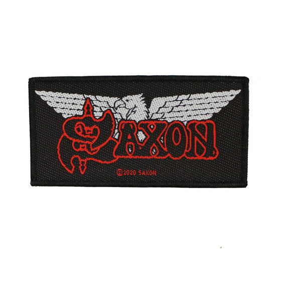 Saxon Eagle Logo Patch Heavy Metal Music Band Hard Rock Woven Sew On Applique