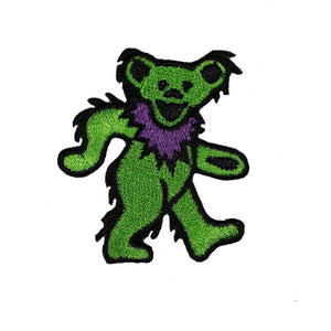 Grateful Dead 2" Green Dancing Bear Patch Rock Band Embroidered Iron On Applique