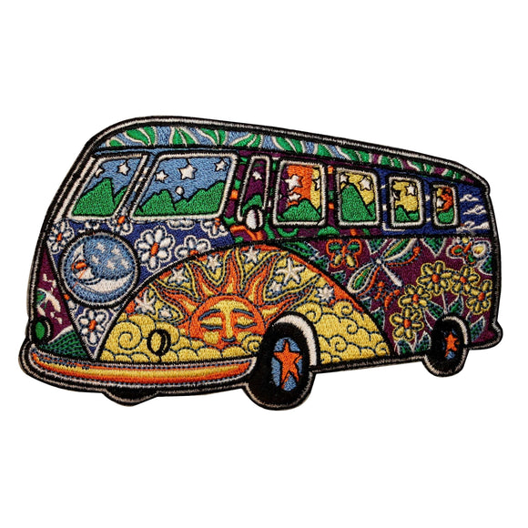 Dan Morris Hippie Bus Van Patch Psychedelic 60s Art Embroidered Iron On Applique