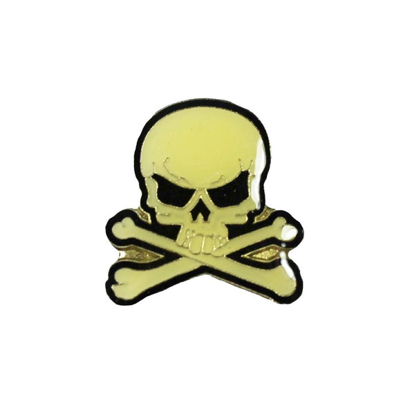 Skull and Crossbones Enamel Pin Death Bones Warning Bag Hat Lapel