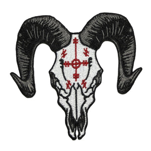 Voodoo Goat Skull Patch Kreepsville 666 Demon Sign Embroidered Iron On Applique