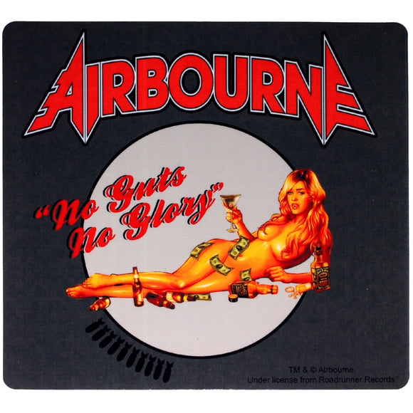 Sticker Airbourne No Guts No Glory Women Money Liquor Rock Music Band Decal