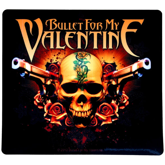 Sticker Bullet For My Valentine Guns Roses Skull Art Metal Music Band Decal