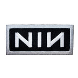Nine Inch Nails NIN White Border Band Logo Patch Metal Music Iron On Applique