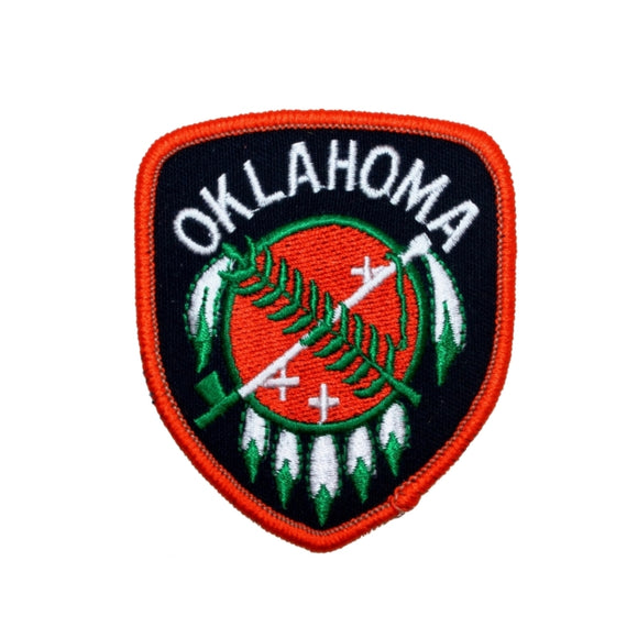 Oklahoma Flag Badge Patch US State Travel Osage Embroidered Iron On Applique