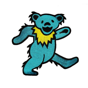Grateful Dead 5" Blue Dancing Bear Patch Rock Band Embroidered Iron On Applique
