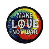 Make Love Not War Patch Peace Hippie Tie Dye Embroidered Iron On Applique