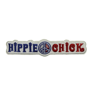 Hippie Chick Patch Peace Girls Love Free Name Tag Embroidered Iron On Applique