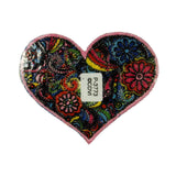 Paisley Heart Patch Love Flowers Colorful Hippie Embroidered Iron On Applique