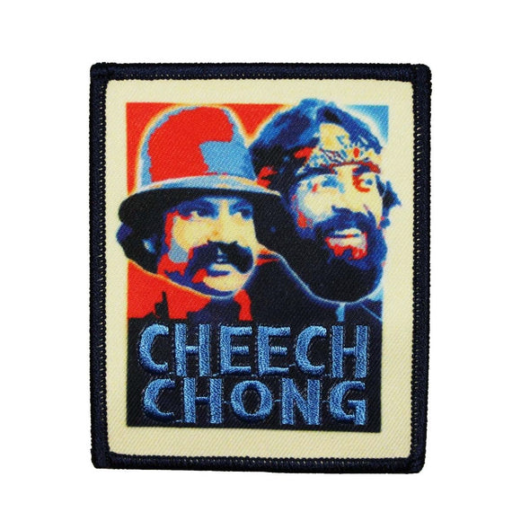 Cheech Marin & Tommy Chong Hope Portrait Patch Cannabis Comedy Iron On Applique