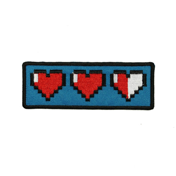 Video Game Lives Patch Hearts Player Gamer Gaming Embroidered Iron On Applique