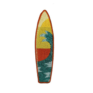 Surfboard Ocean Scene Patch Waves Surfing Sign Embroidered Iron On Applique