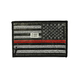 American Flag Thin Red Line Patch Firefighter USA Embroidered Iron On Applique