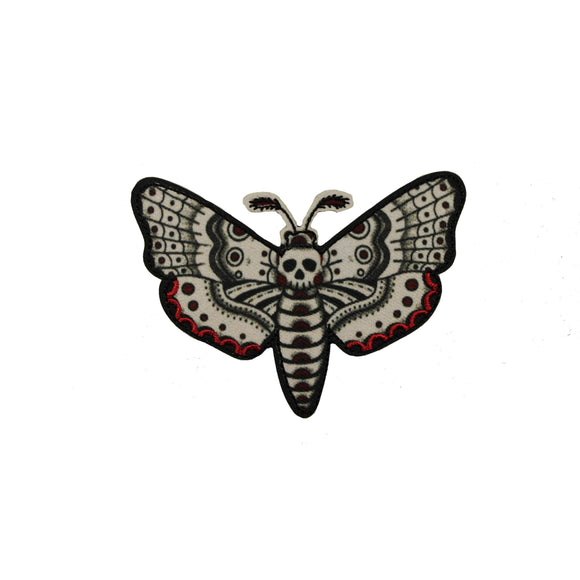 Butterfly Skull Moth Flying Patch Tattoo Art Bug Embroidered Iron On Applique