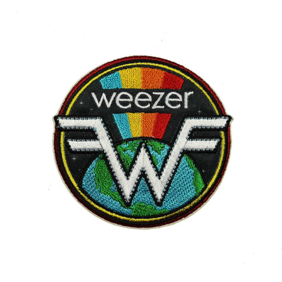 Weezer Earth Rainbow Patch Band Logo Altenative Rock Music Iron On Applique