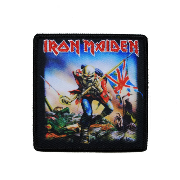 Iron Maiden British Flag Patch Trooper Metal Dye Sublimation Iron On Applique