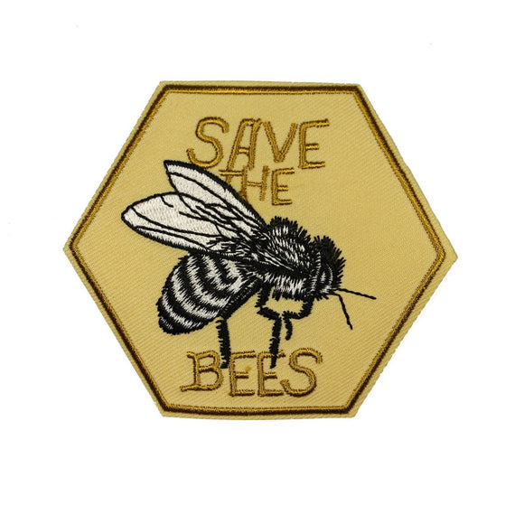Save The Bees Patch Honey Pollinate Bug Insect Embroidered Iron On Applique