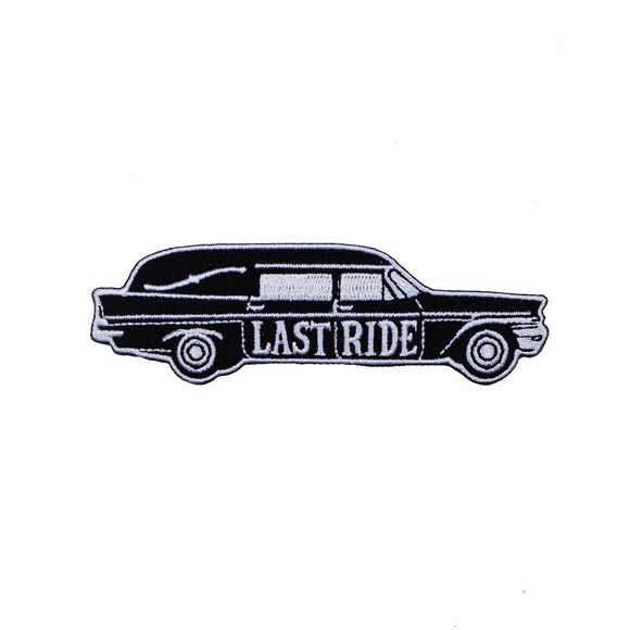 Last Ride Hearse Patch Funeral Gothic Kreepsville Embroidered Iron On Applique