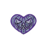 Purple Pumpkin Heart Patch Kreepsville 666 Horror Embroidered Iron On Applique