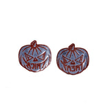 Set of 2 Trick Or Treat Pumpkin Patches Kreepsville Halloween Iron On Applique