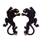 Set of 2 Black Panther Patch Jungle Cat Collins Embroidered Iron On Applique