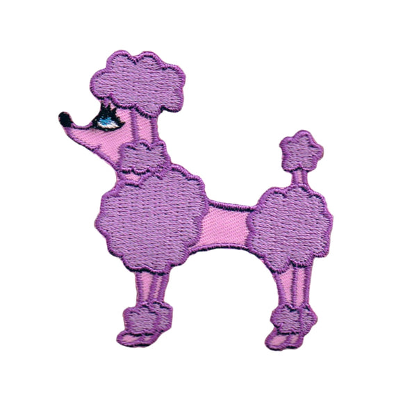 Purple Poodle Girl Patch Pretty Fluffy Dog Breed Lover Craft Iron On Applique