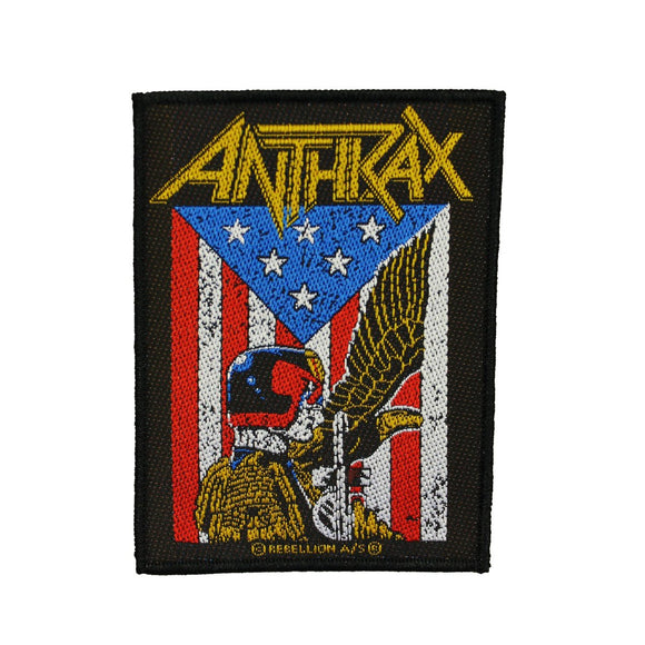 Anthrax Judge Dredd Patch Heavy Metal Band Song Woven Sew On Applique