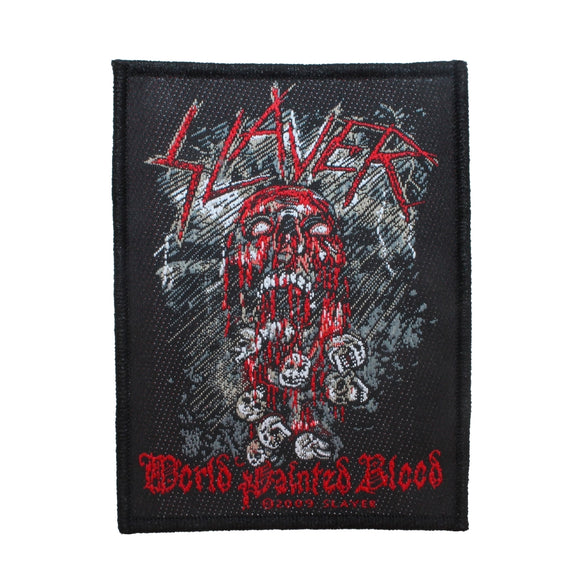 Slayer World Painted Blood Patch Thrash Metal Music Band Woven Sew On Applique