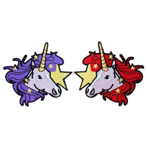 Unicorn Pair Fantasy Creature Celestial Pony Embroidered Iron On Applique Patch