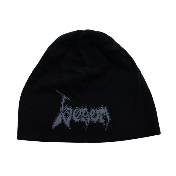 Dual-Sided Venom Band Logo Beanie Hat Black Metal Fan Apparel Merchandise