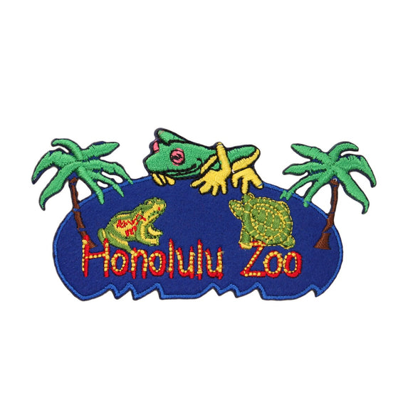Honolulu Zoo Hawaii Patch Travel Badge Tropical Embroidered Iron On Applique