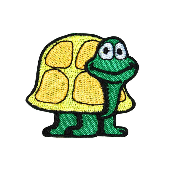 Cute Turtle Patch Tortoise Reptile Animal Happy Embroidered Iron On Applique
