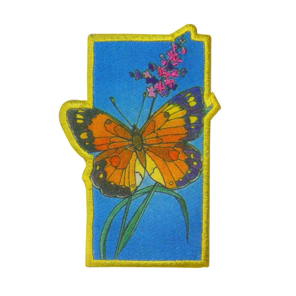 Monarch Butterfly Blue Sky Patch Badge Nature Bug Embroidered Iron On Applique