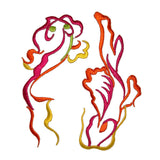 ID 0369AB Set of 2 Koi Fish Outline Patch Chinese Embroidered Iron On Appliques
