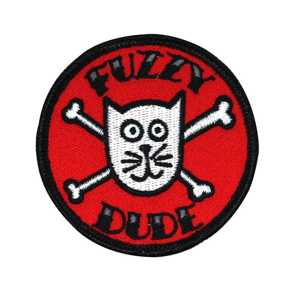 Cat With Crossbones Fuzzy Dude Patch Badge Symbol Embroidered Iron On Applique