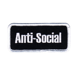 Anti Social Name Tag Patch Shut Up Stop Talking Embroidered Iron On Applique