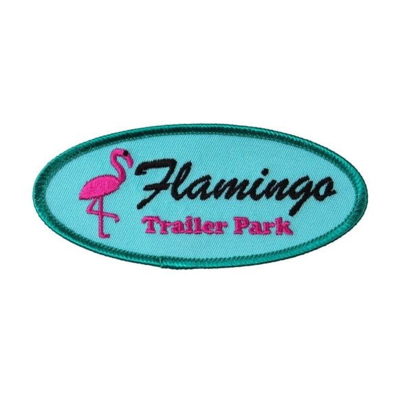 Flamingo Trailer Park Patch Badge RV Home Travel Embroidered Iron On Applique