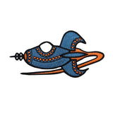 Retro Rocket Ship Patch Spacecraft Starship Space Embroidered Iron On Applique