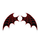 Set of 2 Red Web Bat-Wing Patches Kreepsville Craft Apparel Iron-On Applique