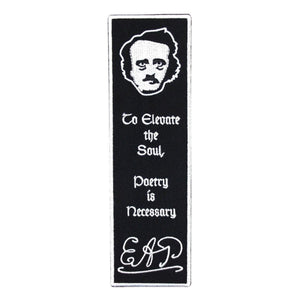 Edgar Allan Poe Embroidered Bookmark Patch Sew On Fan Poetry Elevates the Soul