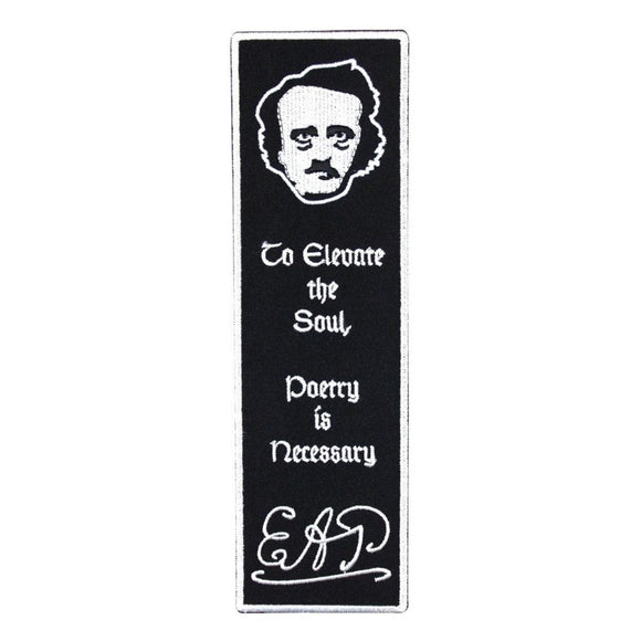 Edgar Allan Poe Embroidered Bookmark Patch Sew On Fan Poetry Elevates the Soul