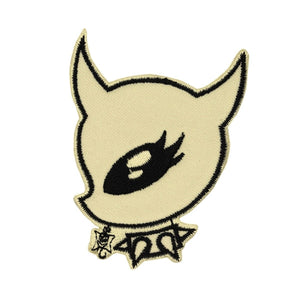 ILLICIT Demon Girl Collar Skull Patch Punk Artist Embroidered Iron On Applique