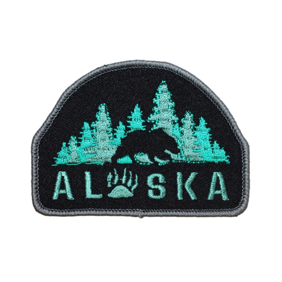 Alaska The Last Frontier Patch Bear Travel Badge US Embroidered Iron On Applique