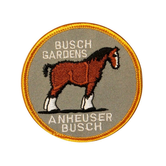 Busch Gardens Clydesdale Patch Horse Travel Anheuser Embroidered Iron On Applique